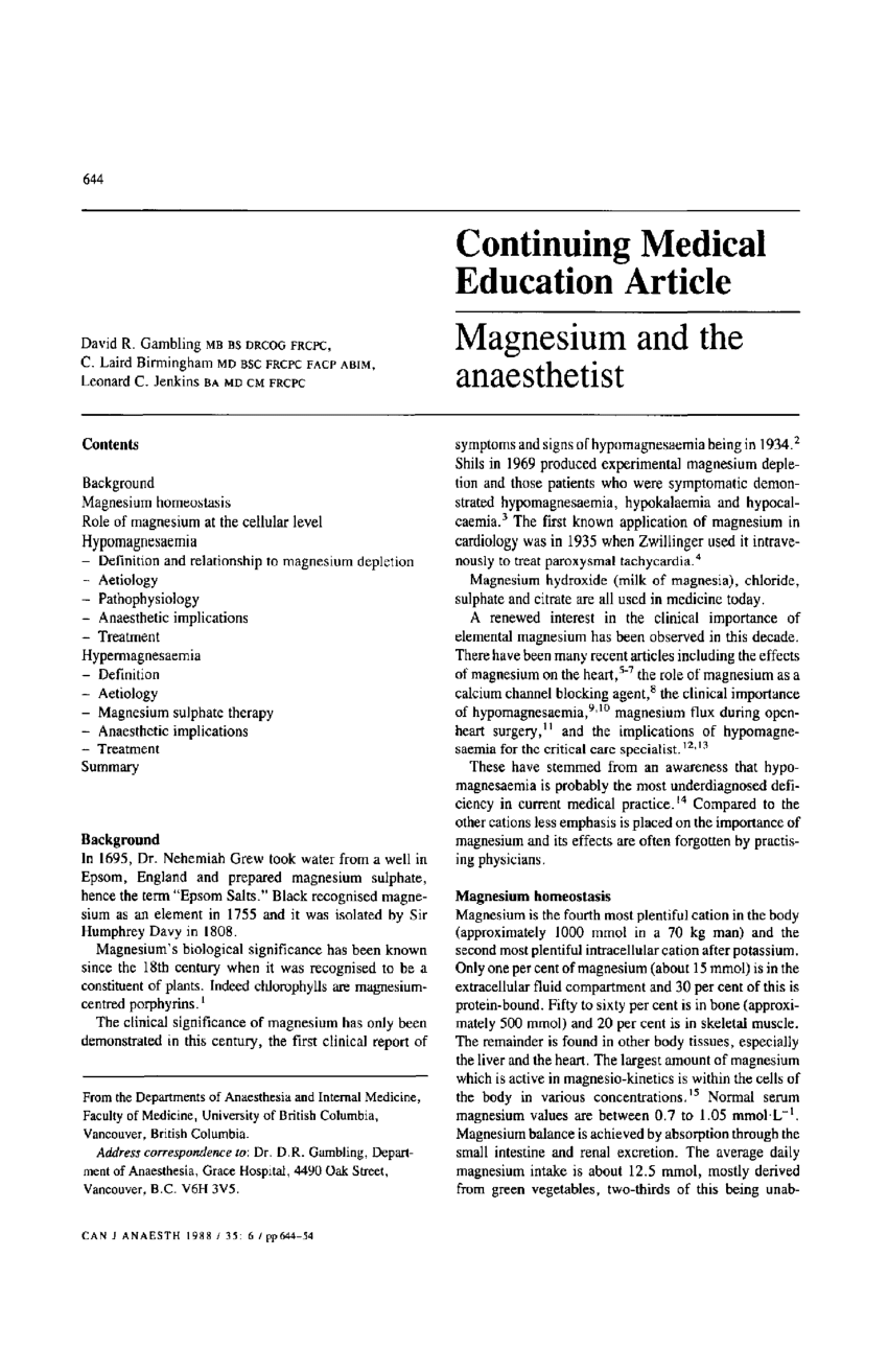 (PDF) Continuing medical education article