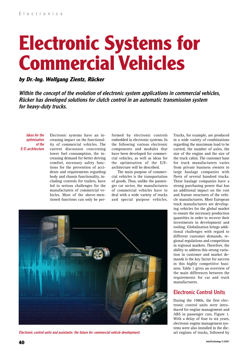 (PDF) Electronic Systems for Commercial Vehicles