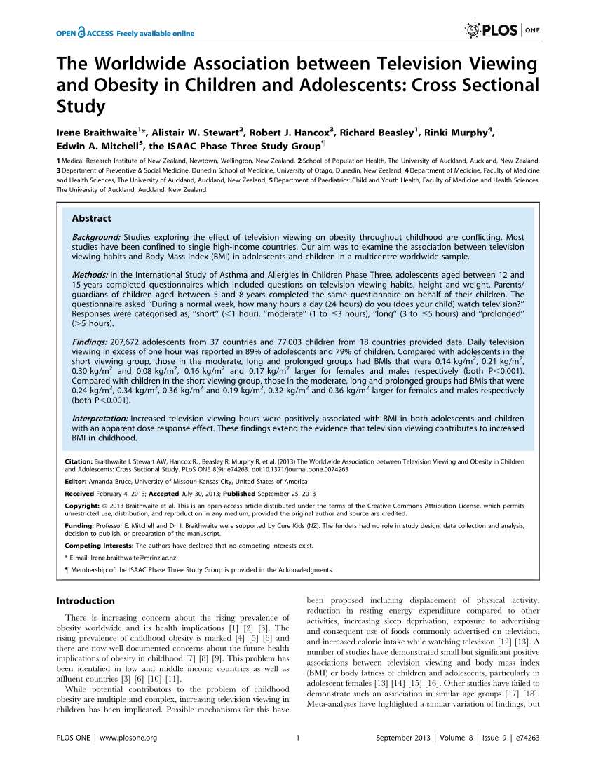 television and obesity essay