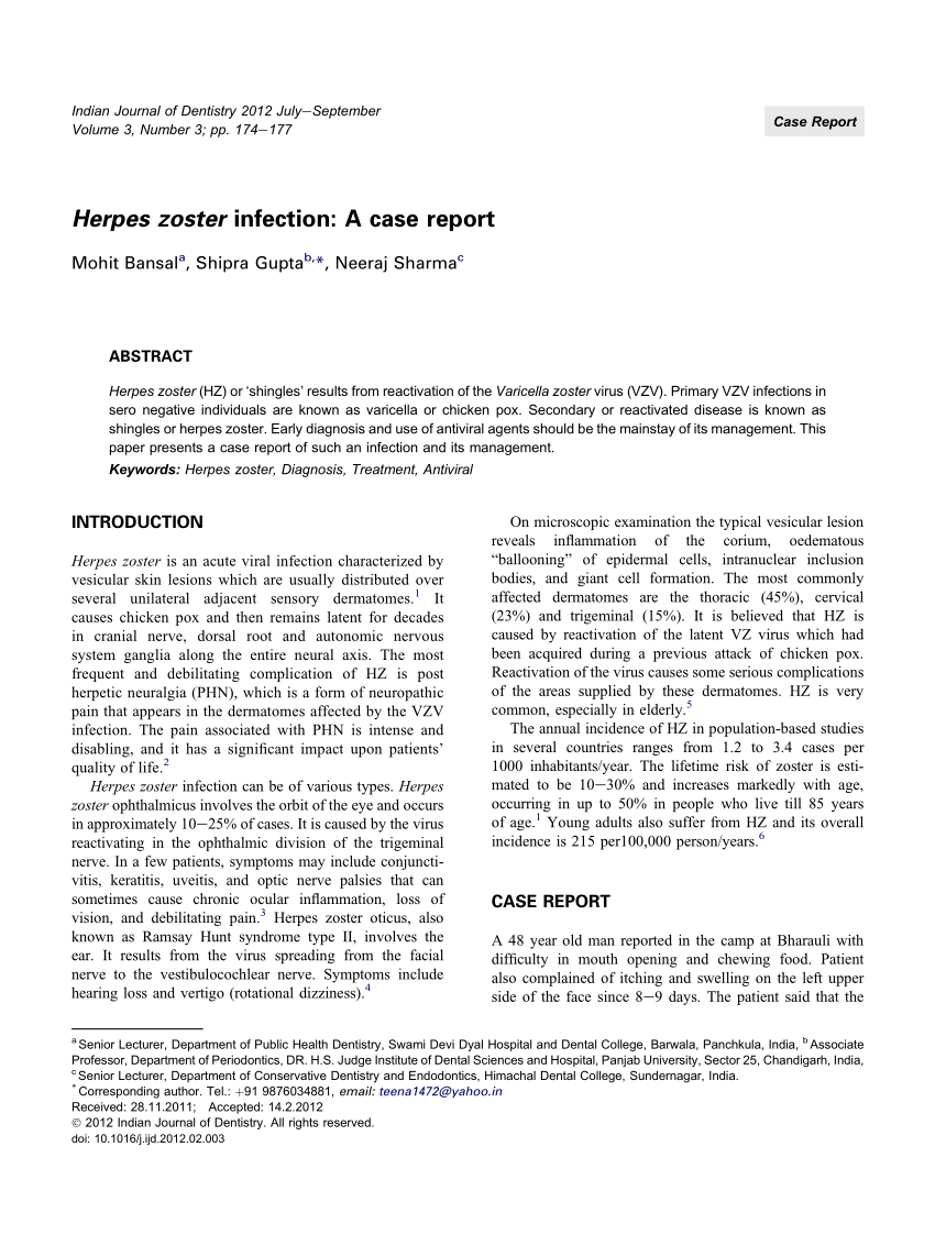 case study of herpes virus