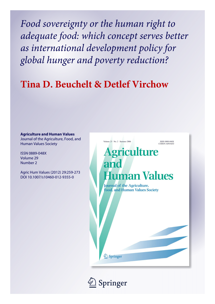 pdf) food sovereignty or the human right to adequate food: which