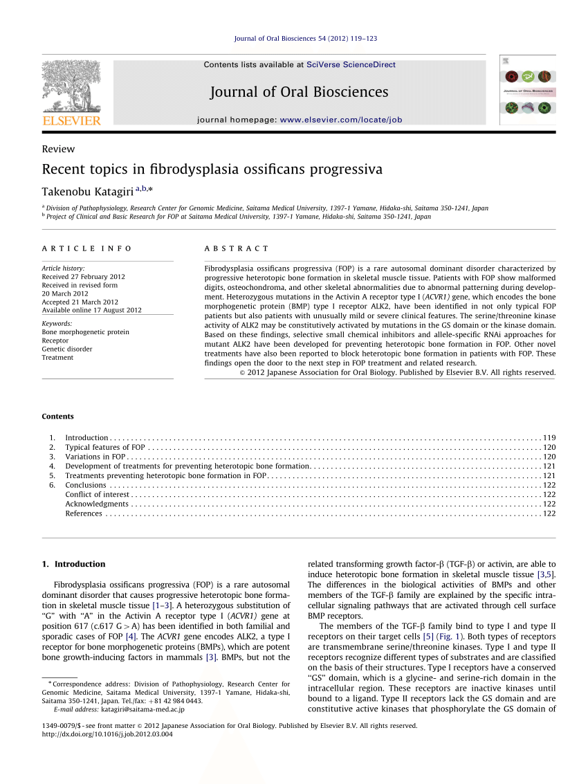 Fibrodysplasia Research Paper