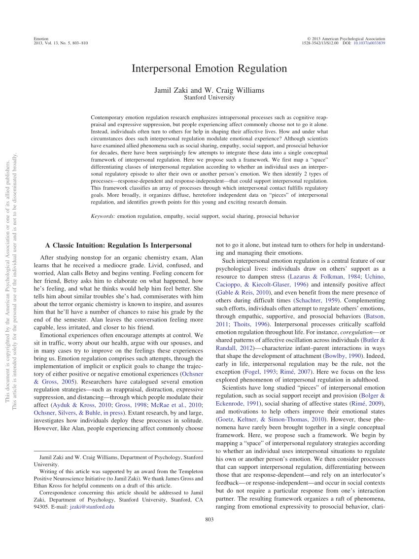 PDF) Interpersonal Emotion Regulation