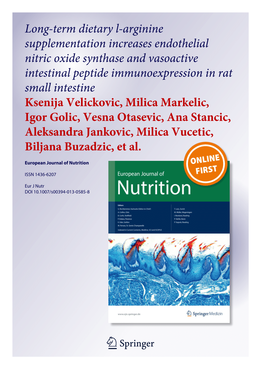 (PDF) Long-term dietary L-arginine supplementation ...