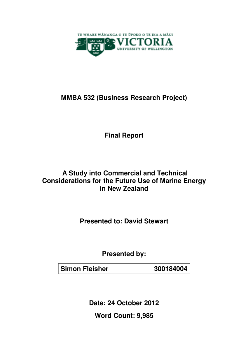 research project report for mba pdf
