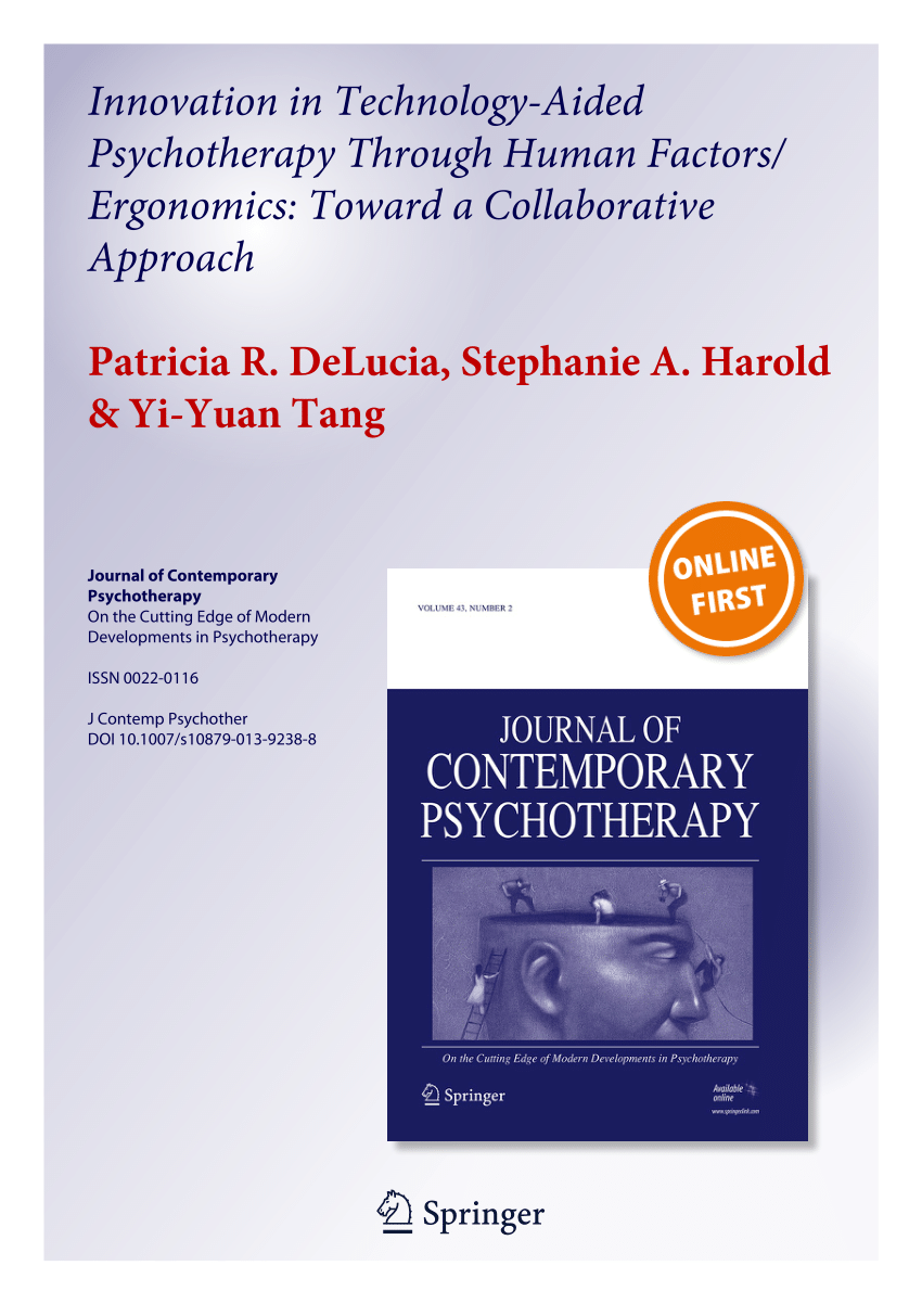 (PDF) Innovation in TechnologyAided Psychotherapy Through Human