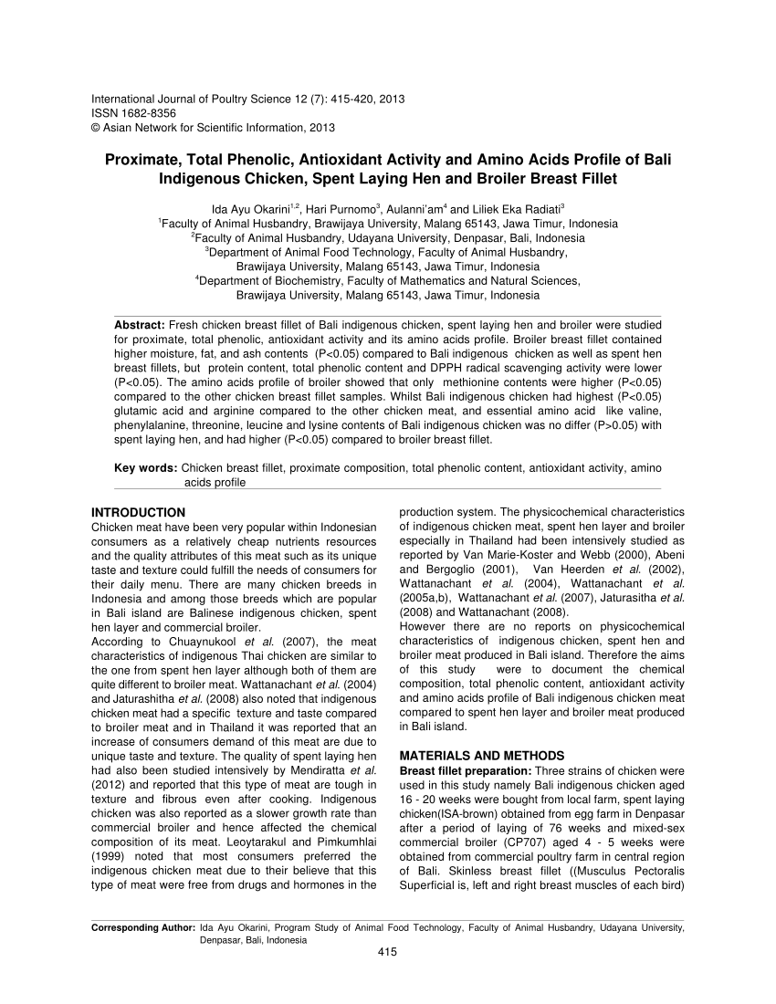 (PDF) Proximate, Total Phenolic, Antioxidant Activity and Amino Acids ...