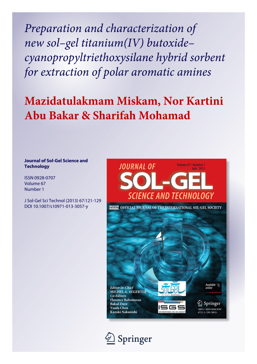 PDF) Materiais híbridos à base de sílica obtidos pelo método sol-gel