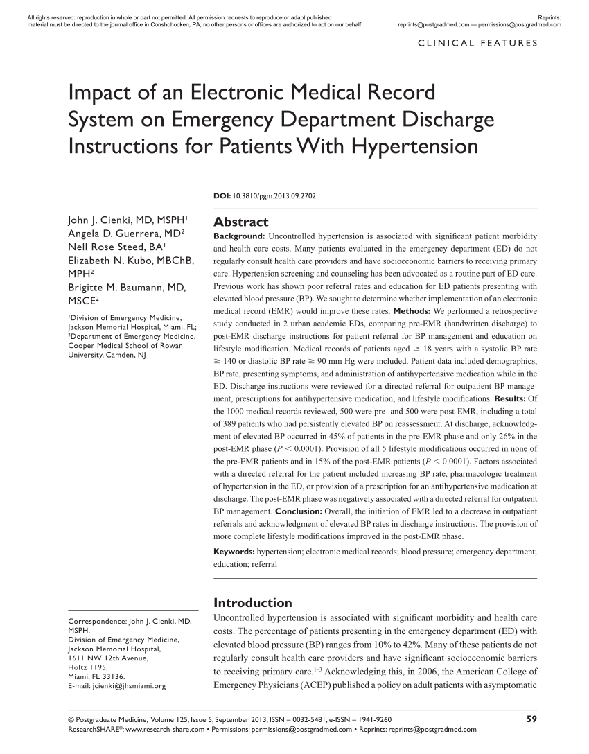 research paper on emergency department