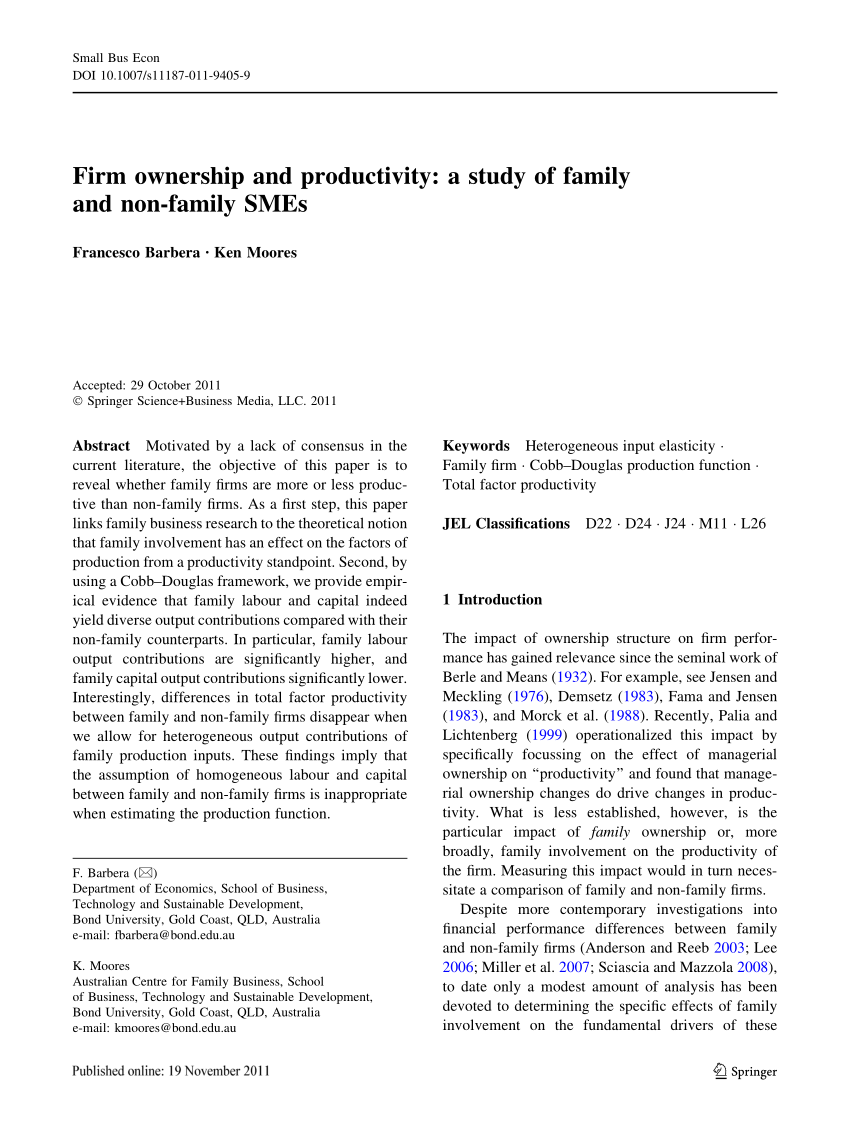 thesis of family firms