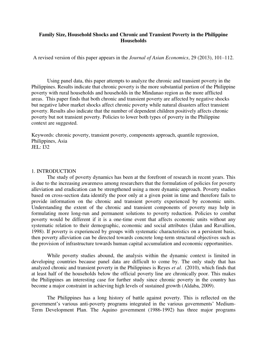 research paper on poverty and education in the philippines