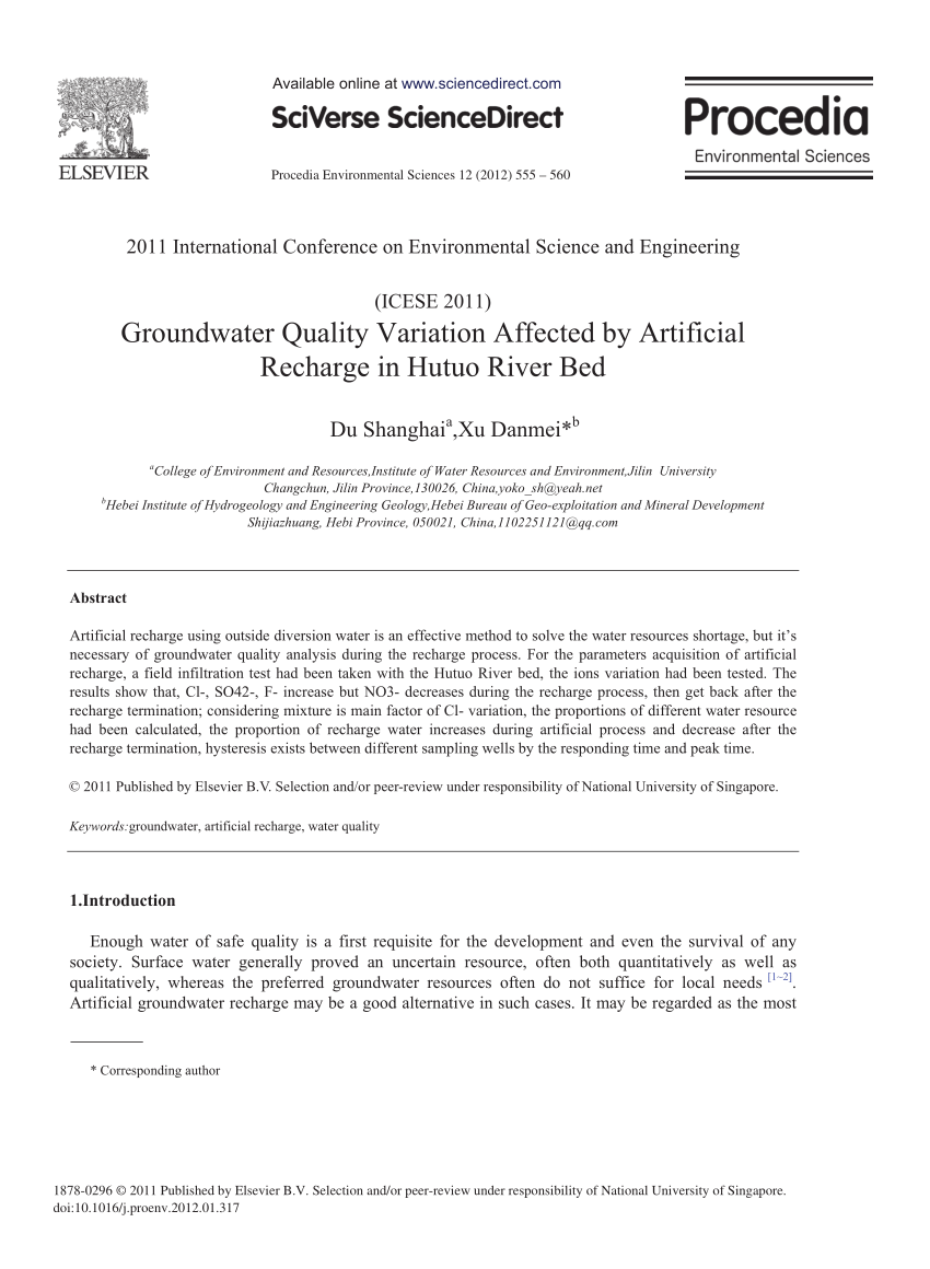 PDF) WITHDRAWN: Groundwater Quality Variation Affected by ...
