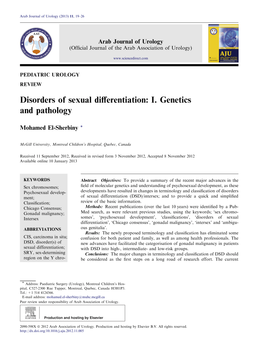 Pdf Disorders Of Sexual Differentiation I Genetics And Pathology Images, Photos, Reviews