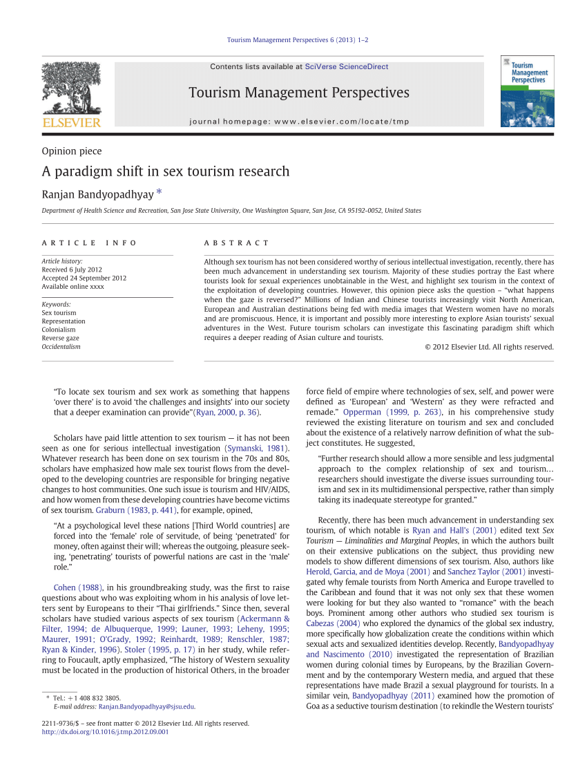 PDF) A paradigm shift in sex tourism research