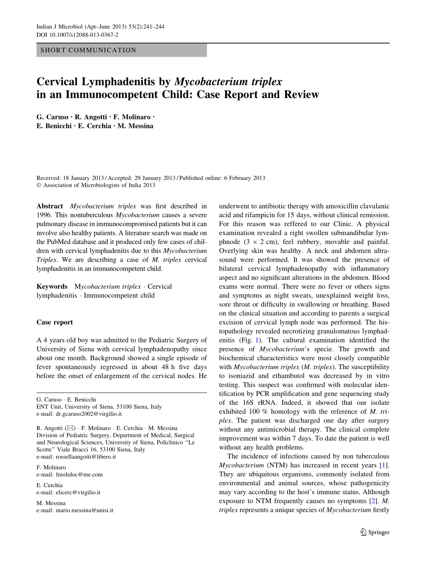 patient case study lymphadenitis