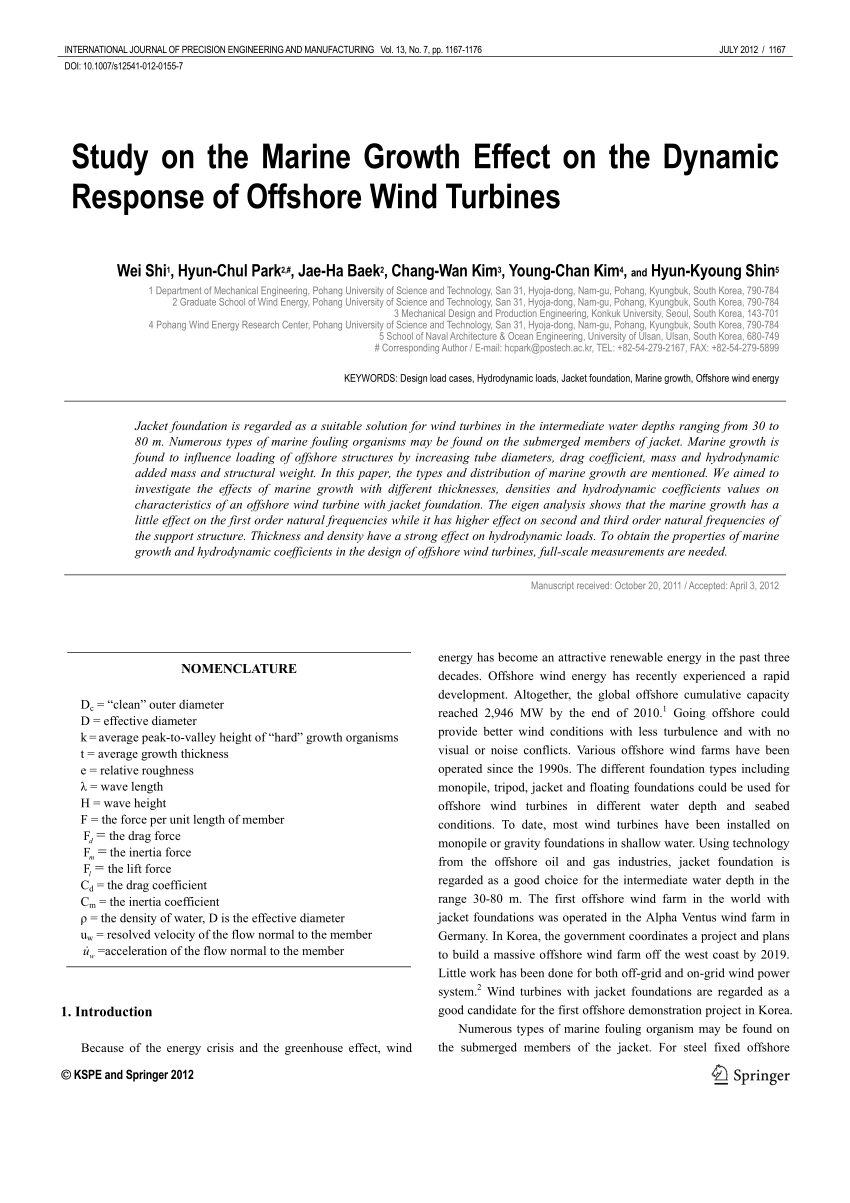 phd student position in dynamic response of offshore wind turbines