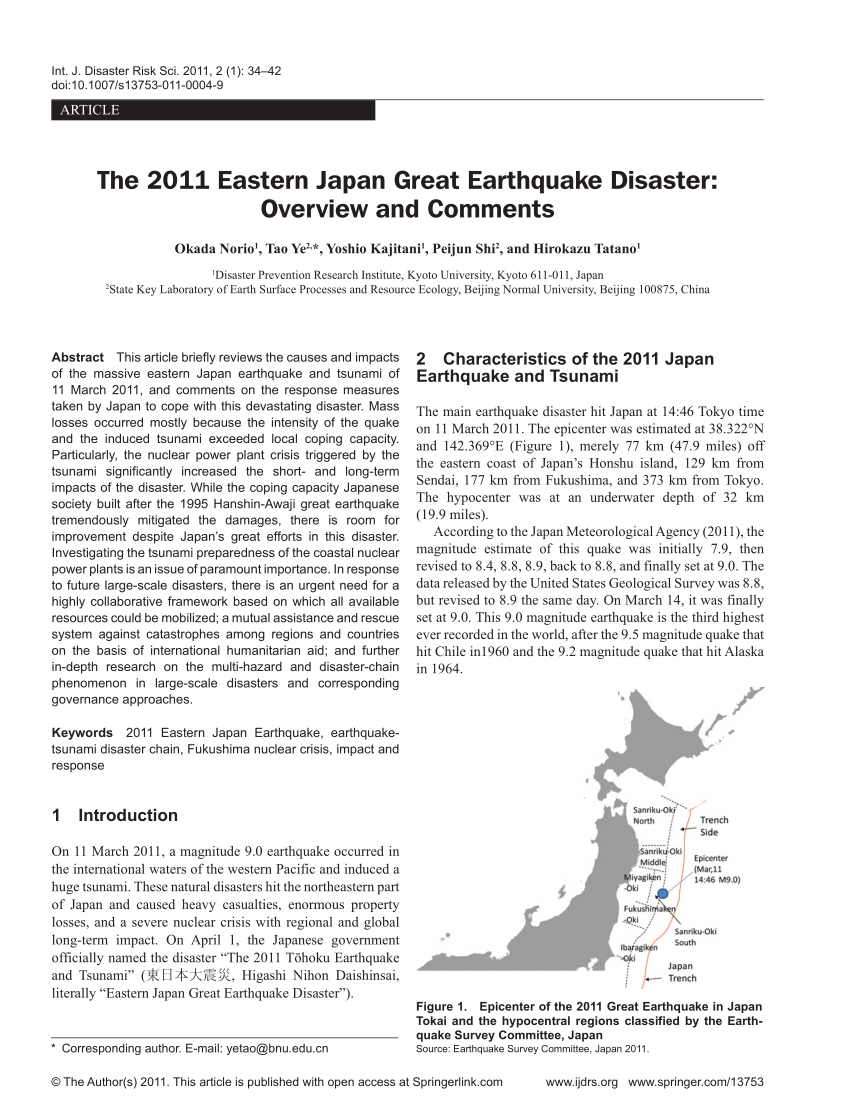 earthquake in japan 2011 essay