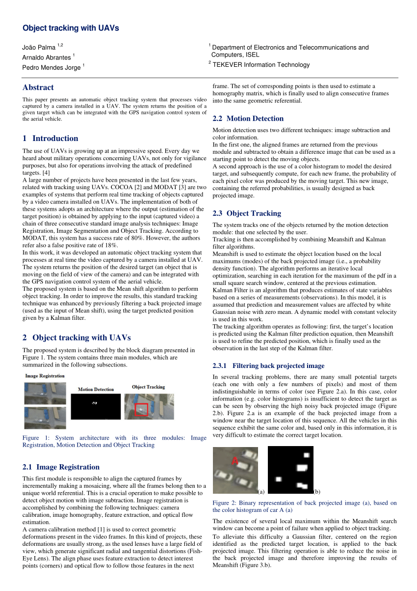 Pdf Object Tracking With Uavs