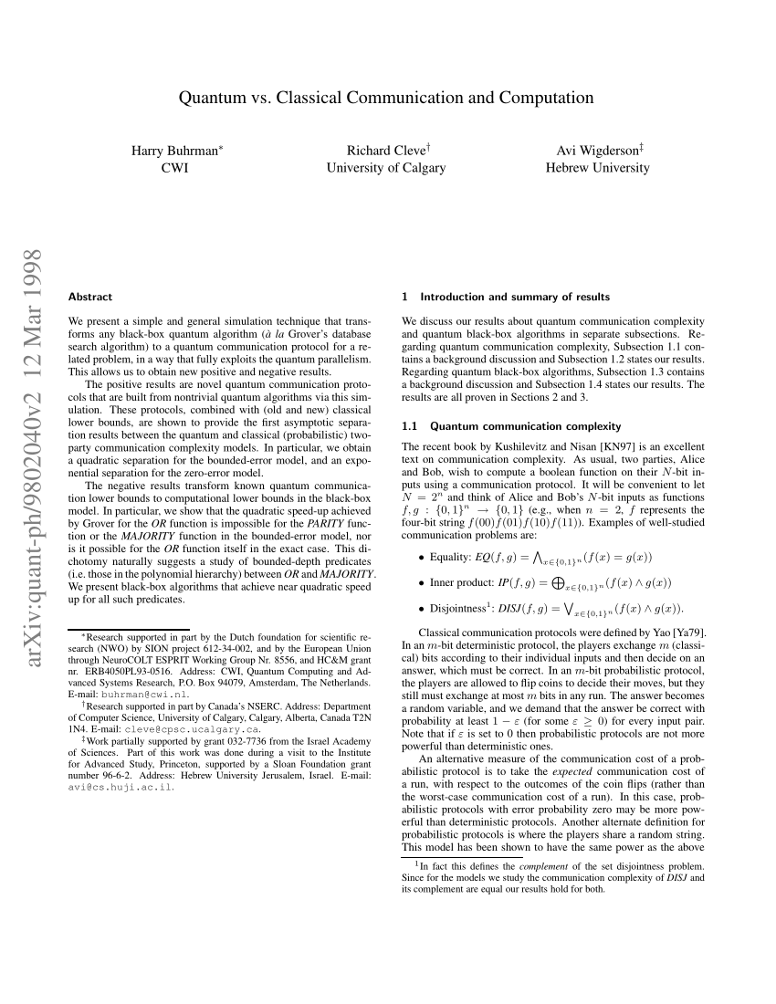 quantum communication research paper