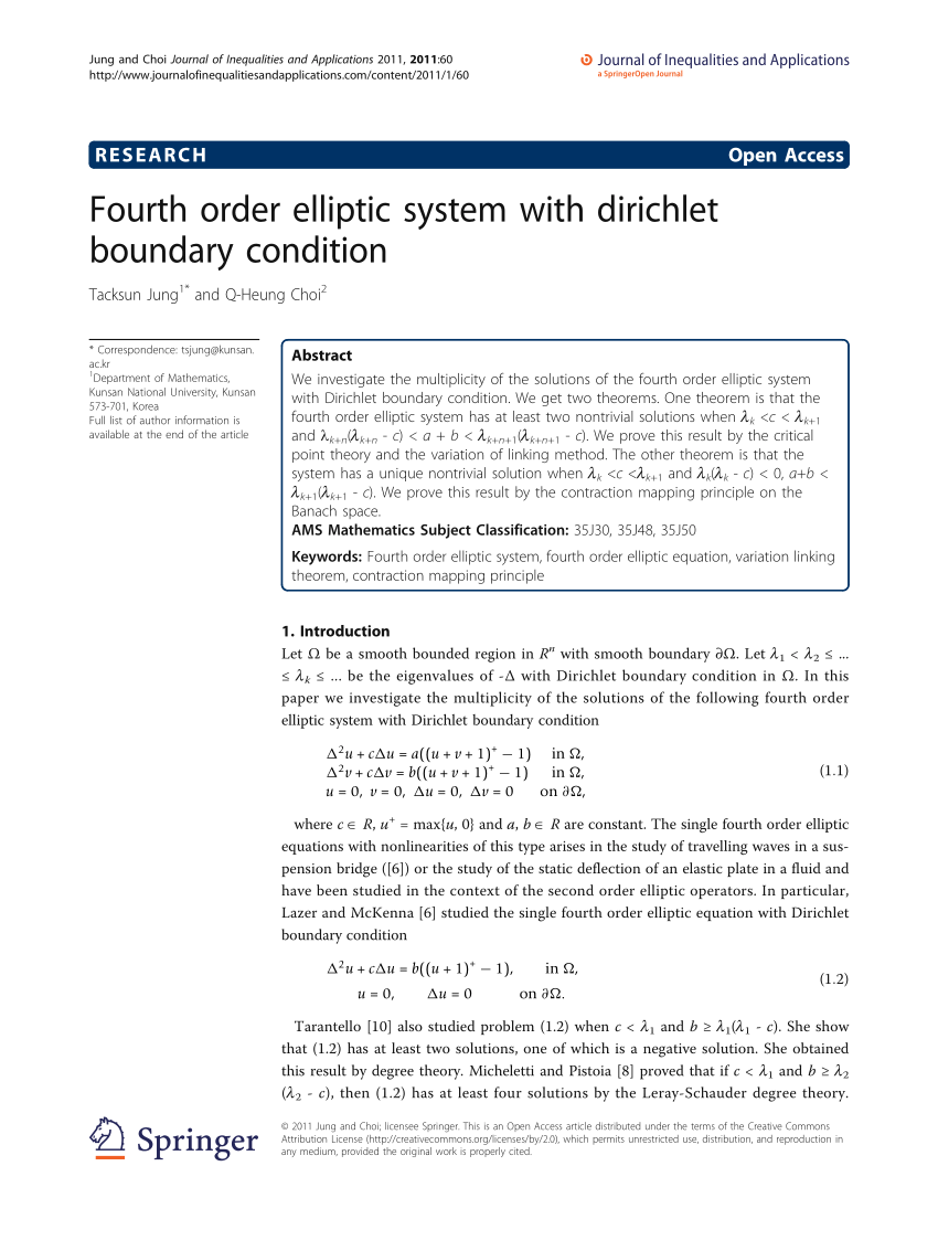 Pdf Fourth Order Elliptic System With Dirichlet Boundary Condition