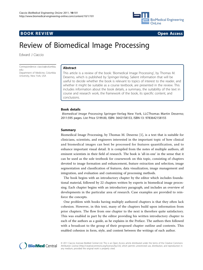 biomedical image processing research topics