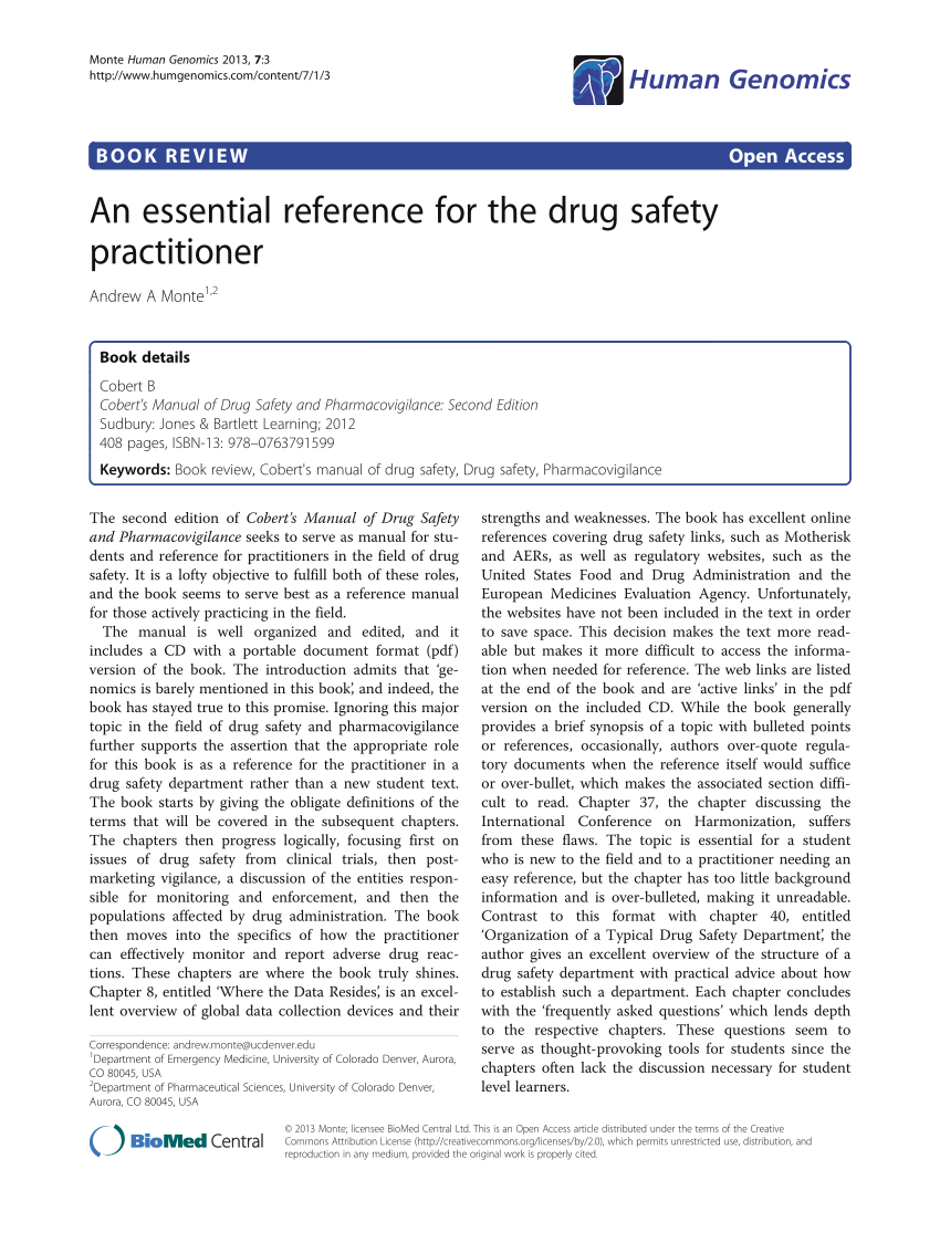 (PDF) An essential reference for the drug safety practitioner