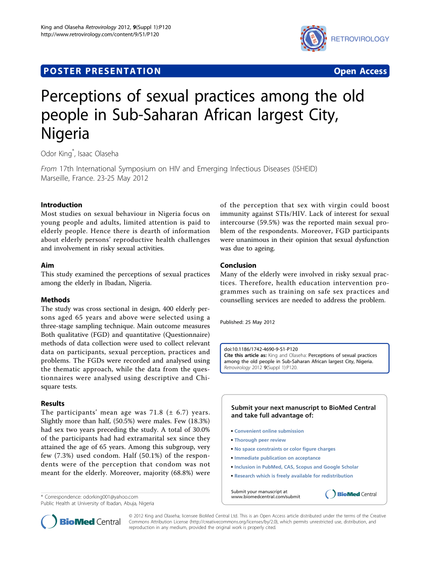 (PDF) Perceptions of sexual practices among the old people in Sub