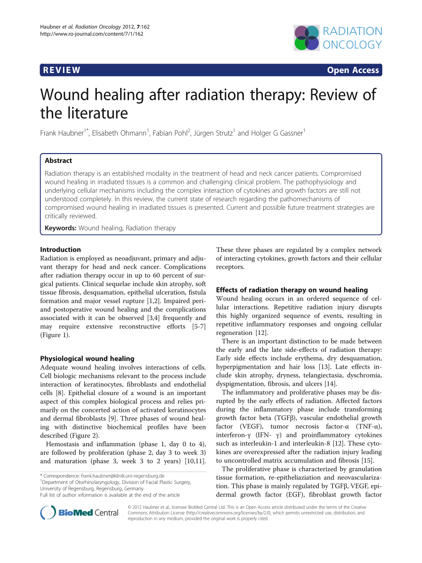 literature review on wound healing