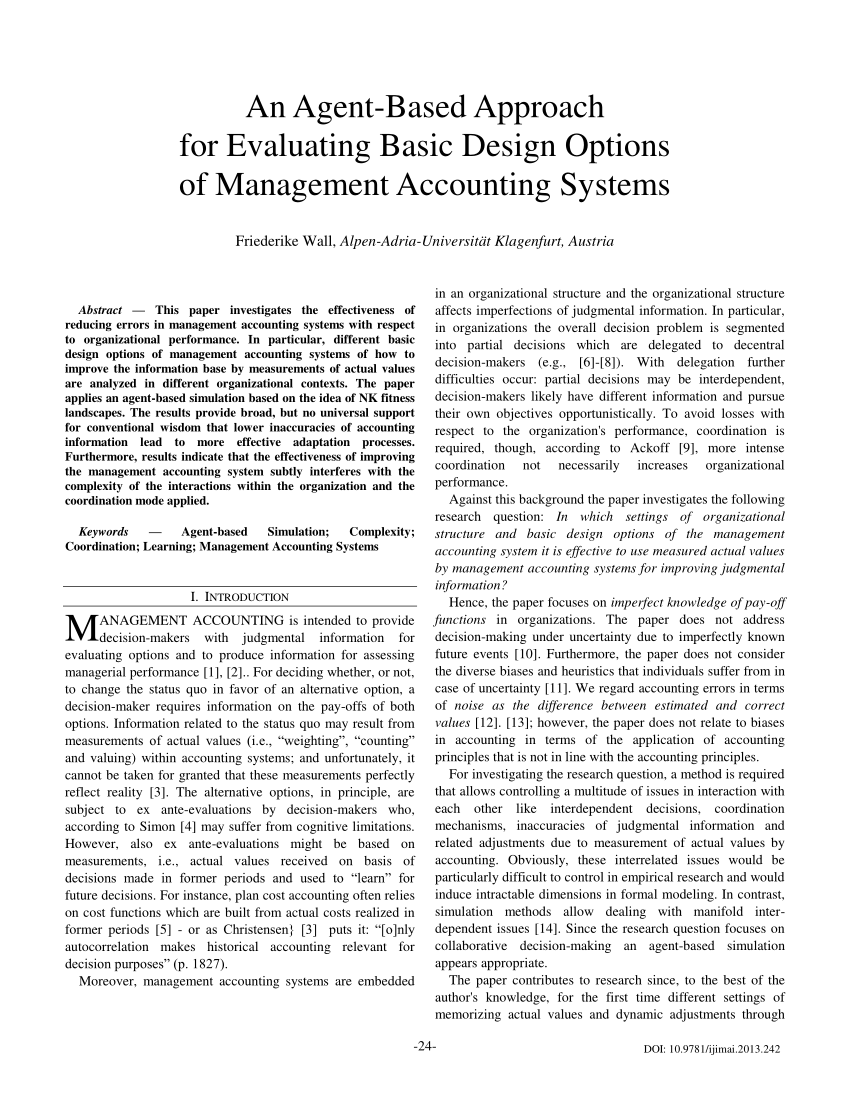 PDF) An Agent-Based Approach for Evaluating Basic Design Options ...