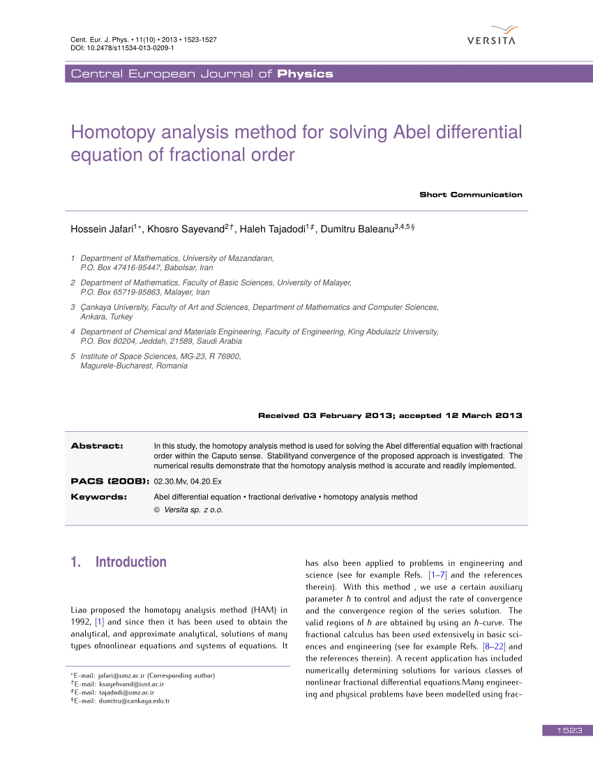 thesis on homotopy analysis method