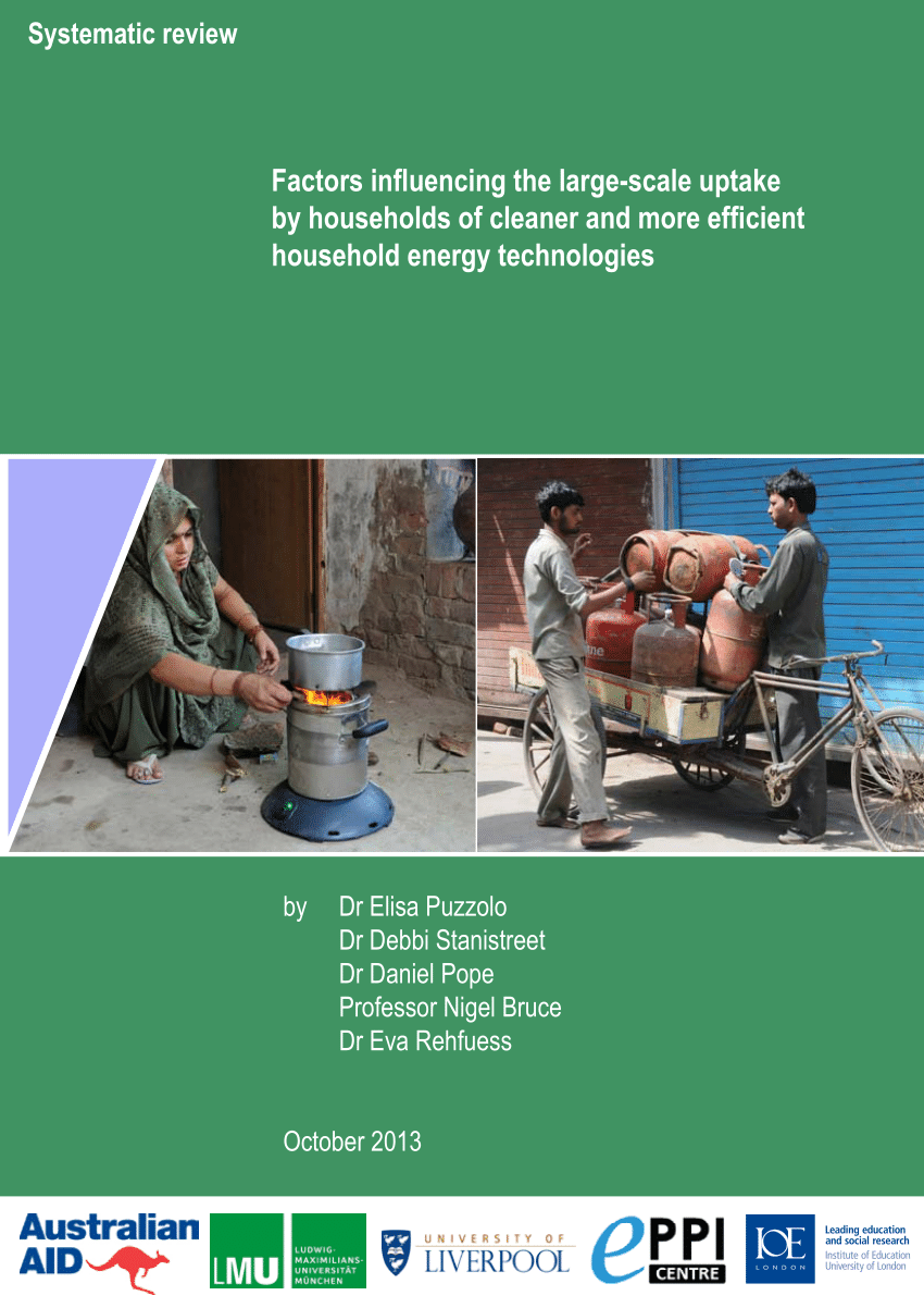 PDF) Factors influencing the large-scale uptake by households of cleaner  and more efficient household energy technologies