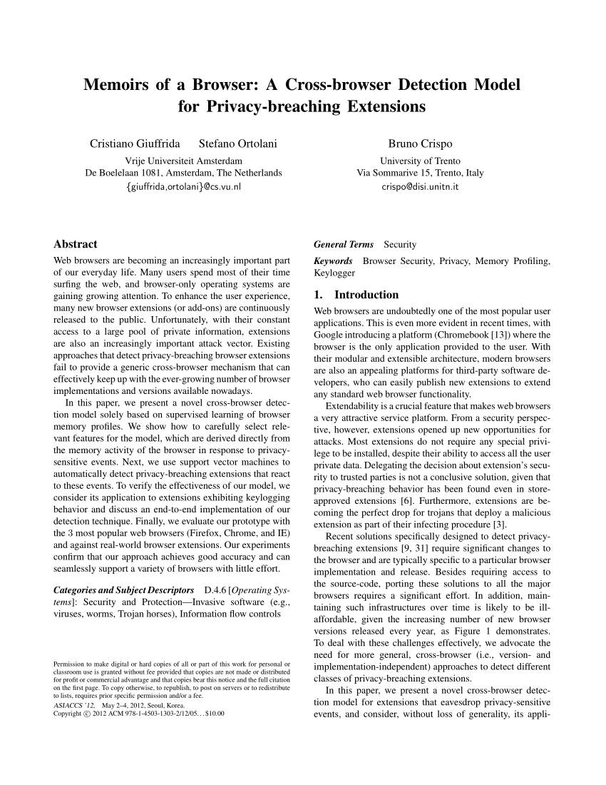 Pdf Memoirs Of A Browser A Cross Browser Detection Model For Privacy Breaching Extensions - quick copy roblox ids get this extension for firefox lt