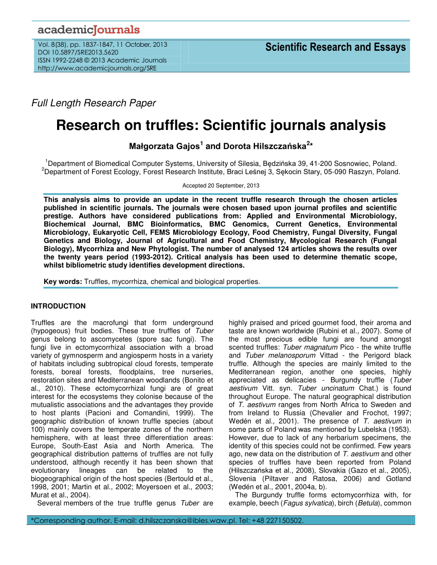 research analysis of journals