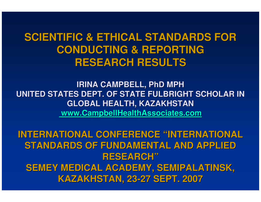 research on ethical standards pdf