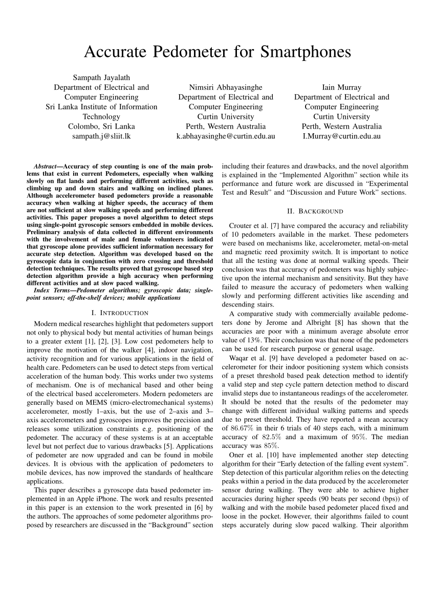 PDF Accurate Pedometer for Smartphones