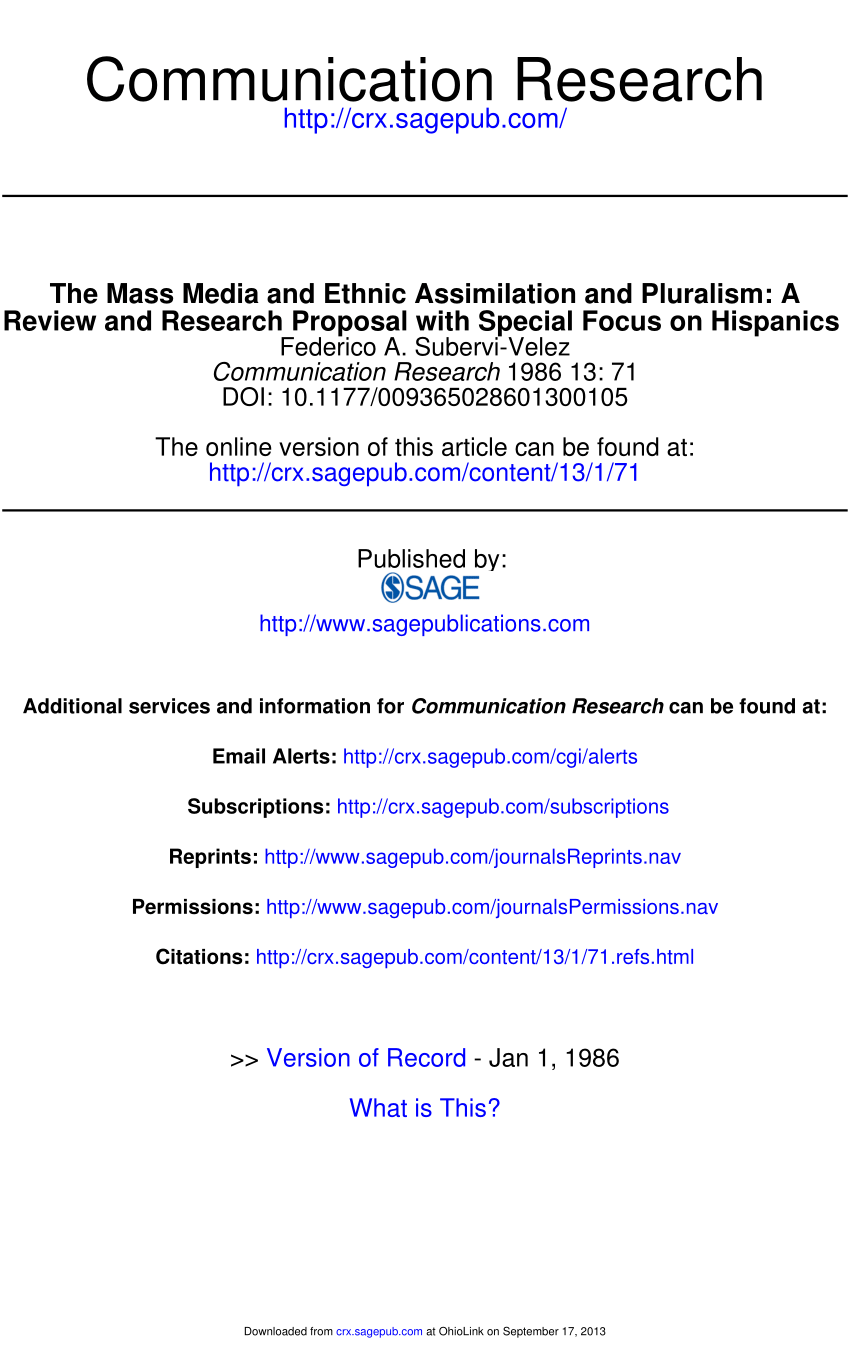 mass communication research paper