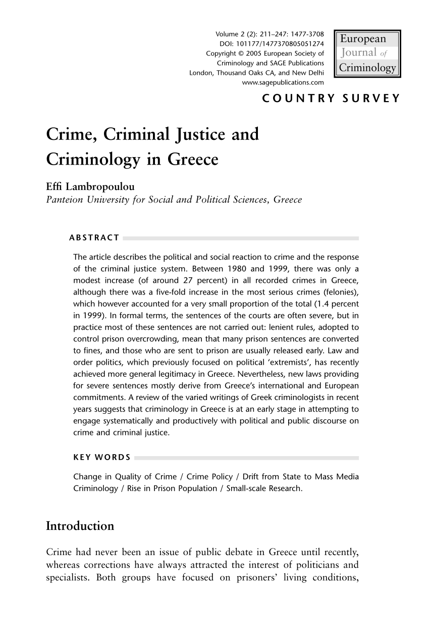topics for criminal justice research papers