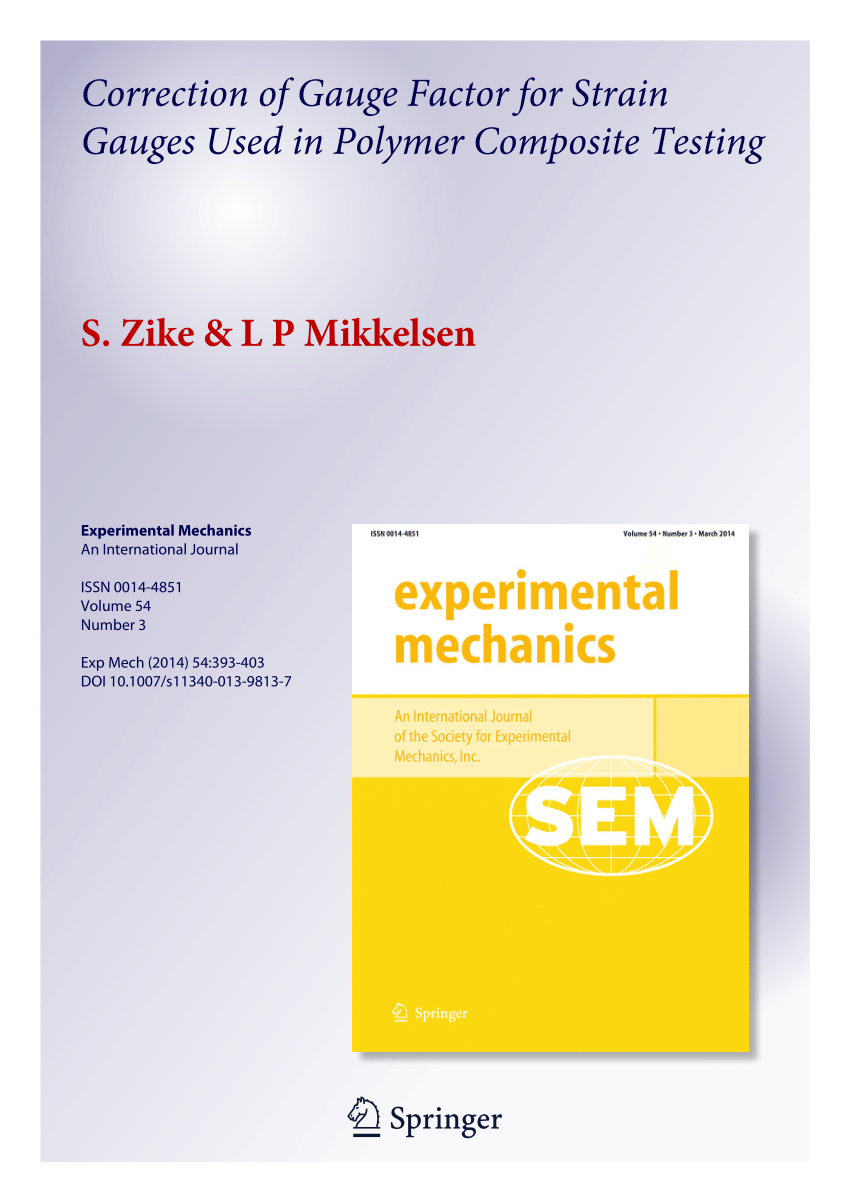 (PDF) Correction of Gauge Factor for Strain Gauges Used in Polymer