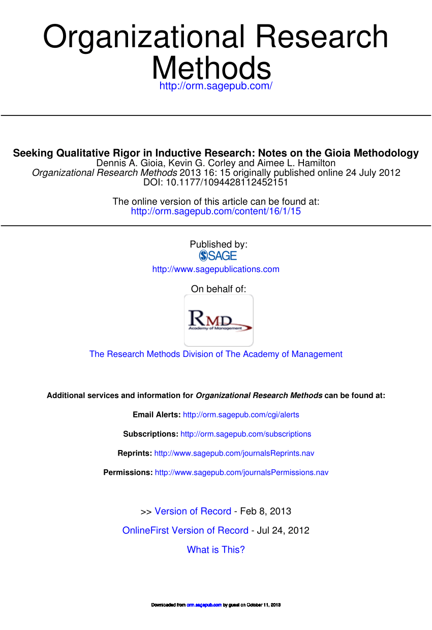 PDF) Seeking Qualitative Rigor in Inductive Research