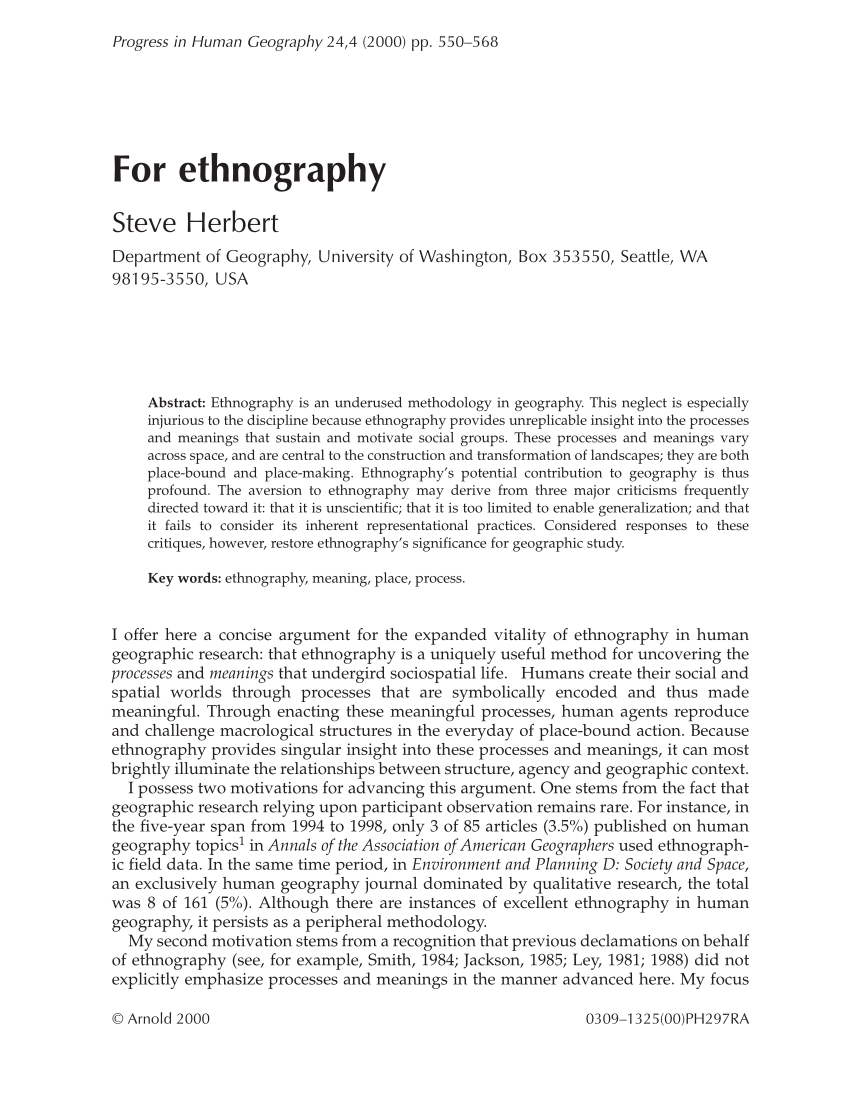 example of ethnography research paper pdf