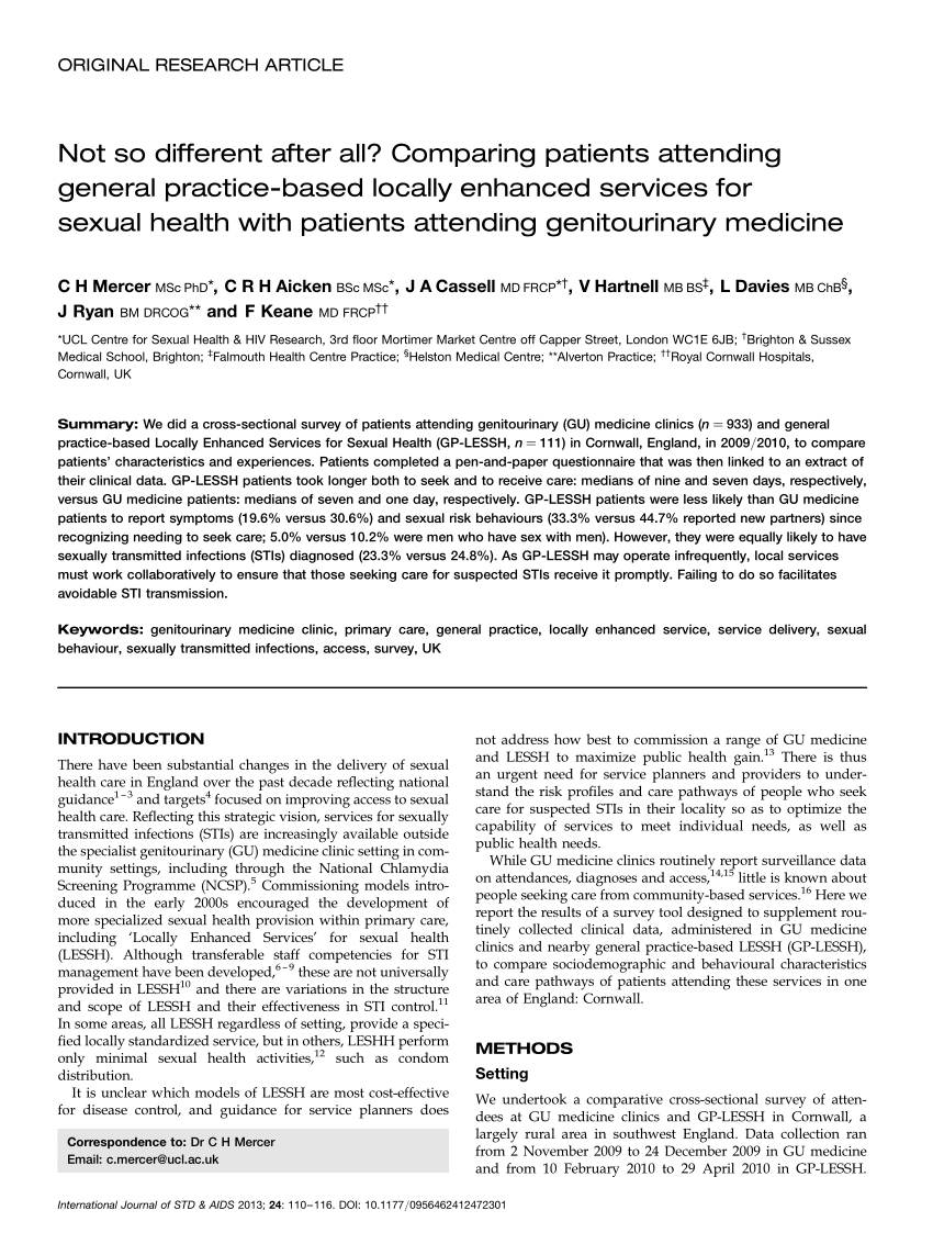 PDF Not so different after all Comparing patients attending