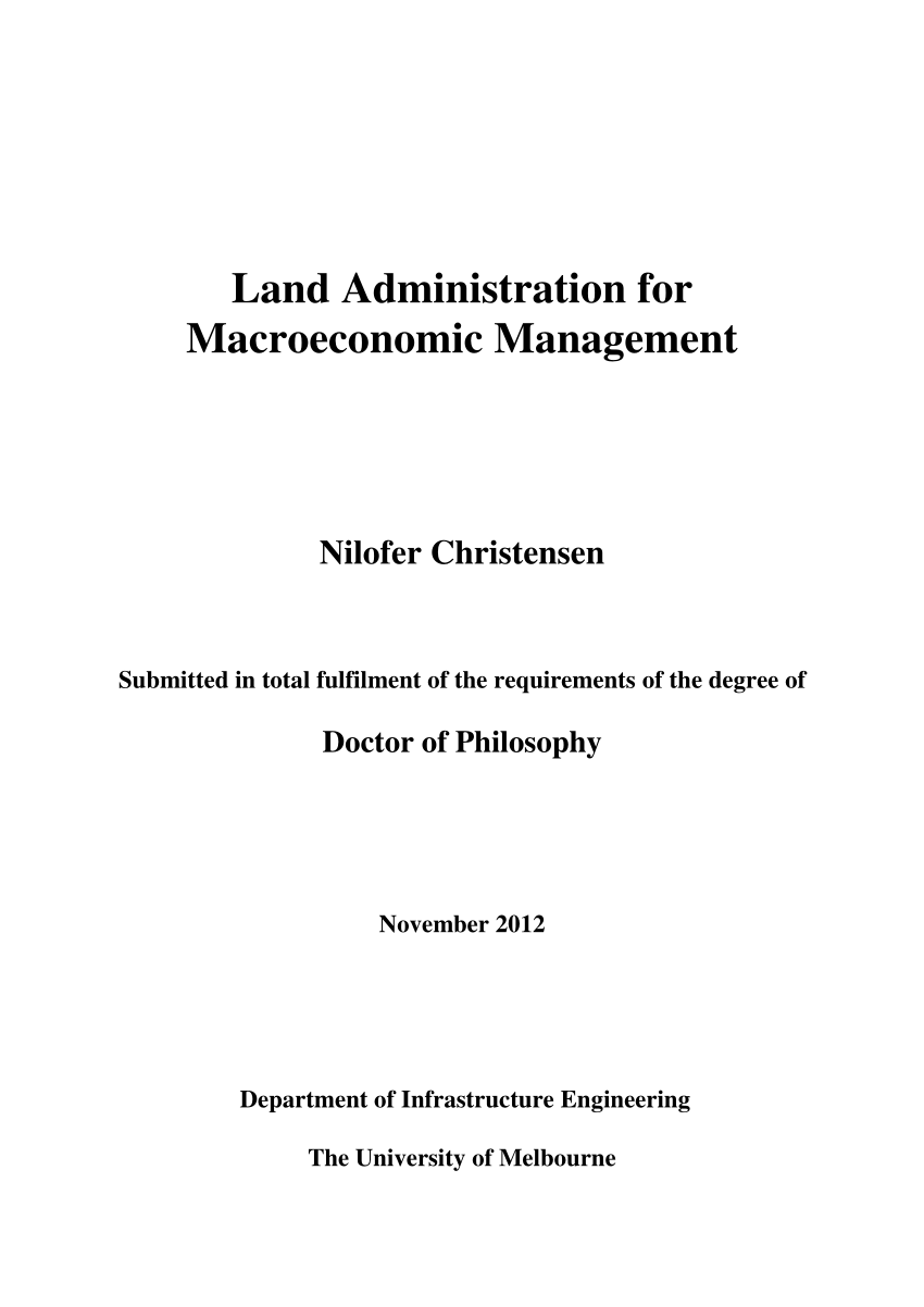 thesis of land administration
