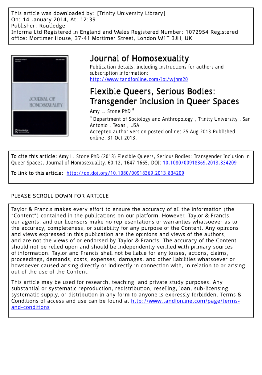 PDF) Flexible Queers, Serious Bodies Transgender Inclusion in Queer Spaces image