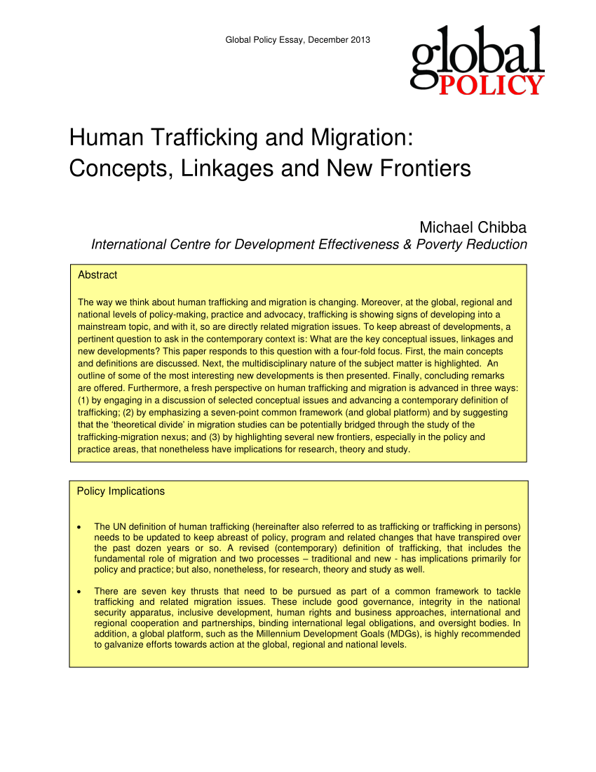 pdf) understanding human trafficking: perspectives from social