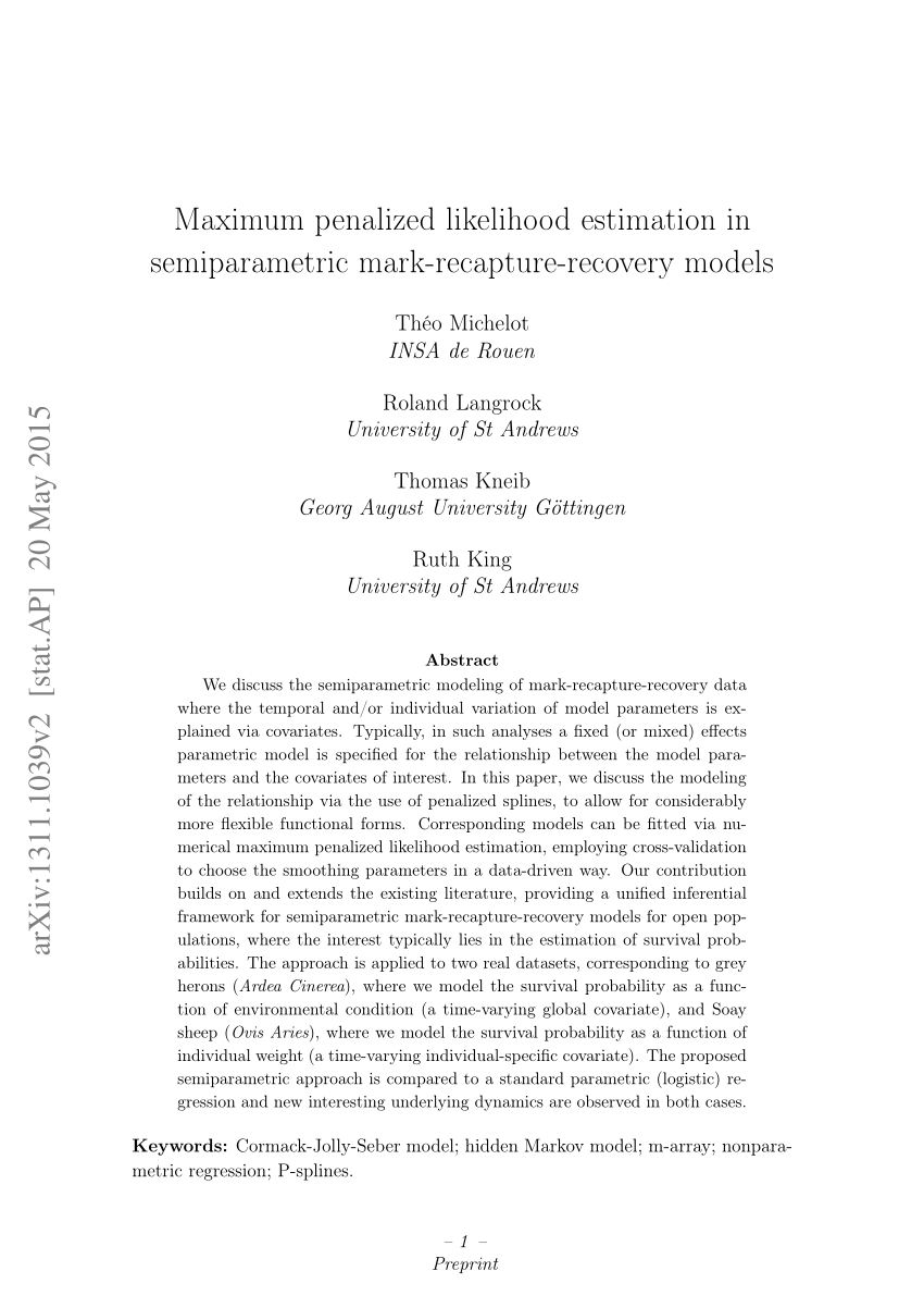 PDF) Maximum penalized likelihood estimation in semiparametric