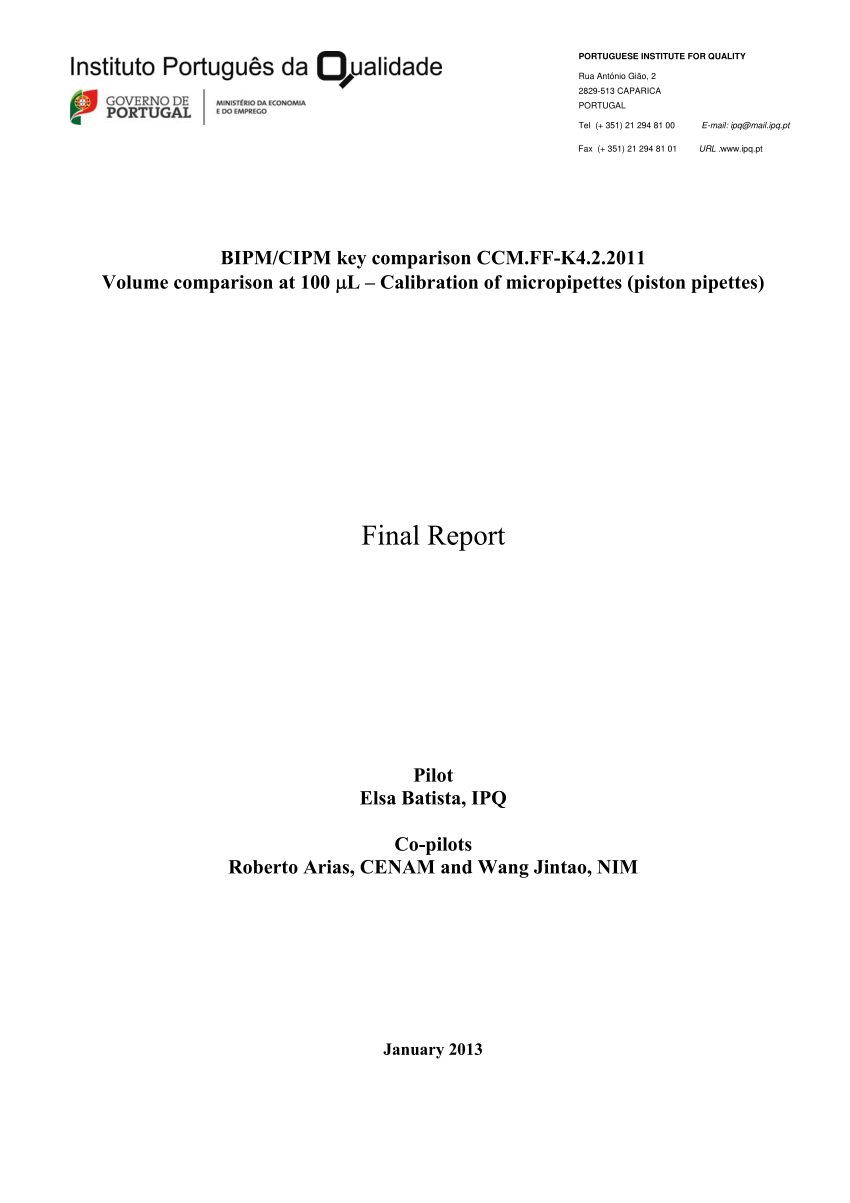 (PDF) Final report on BIPM/CIPM key comparison CCM.FF-K4.2.2011: Volume Sns-Brigh10