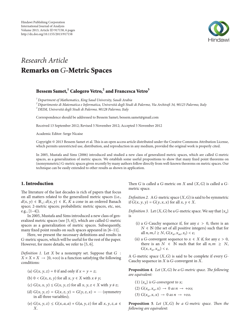 Pdf Remarks On G Metric Spaces