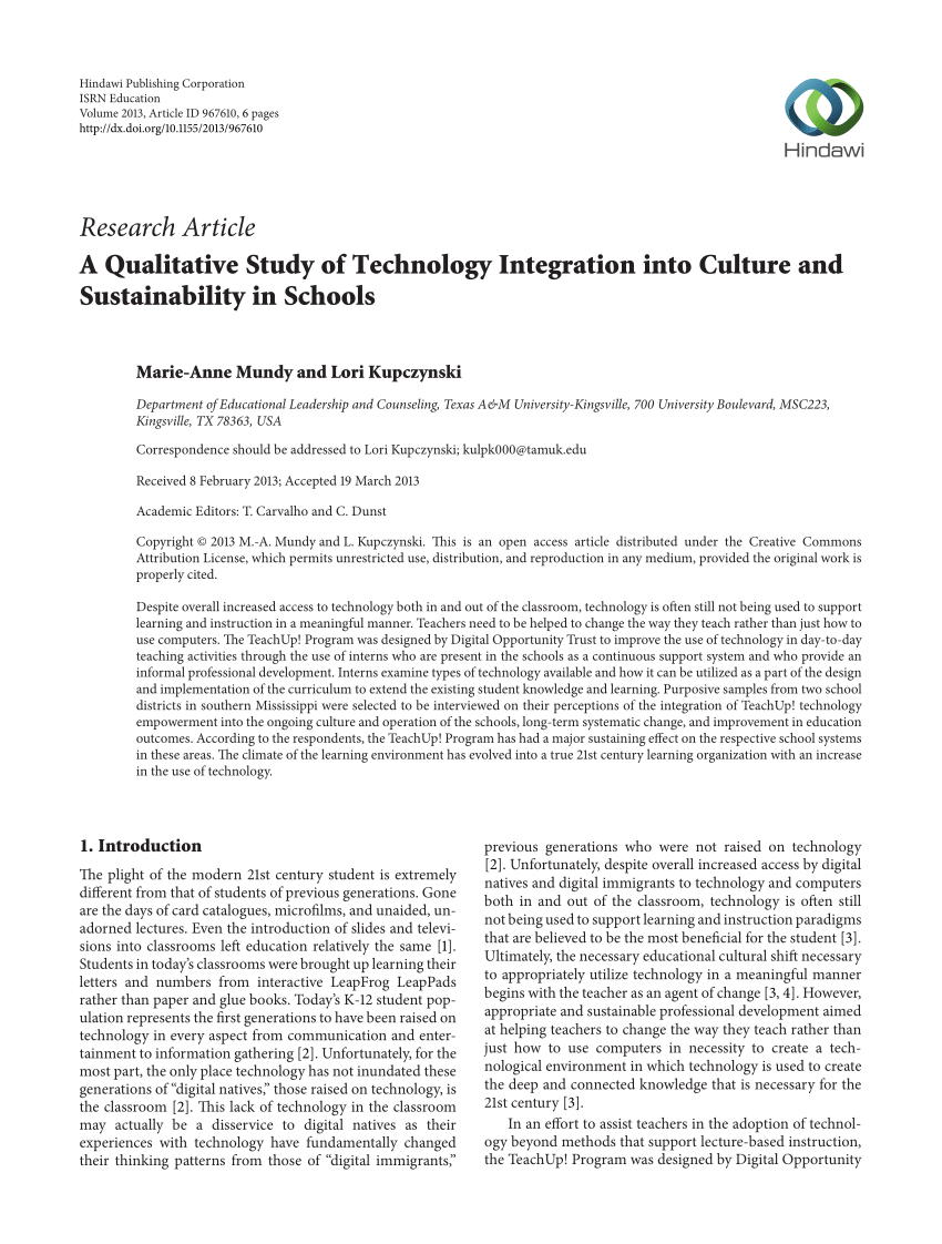 education and technology research paper