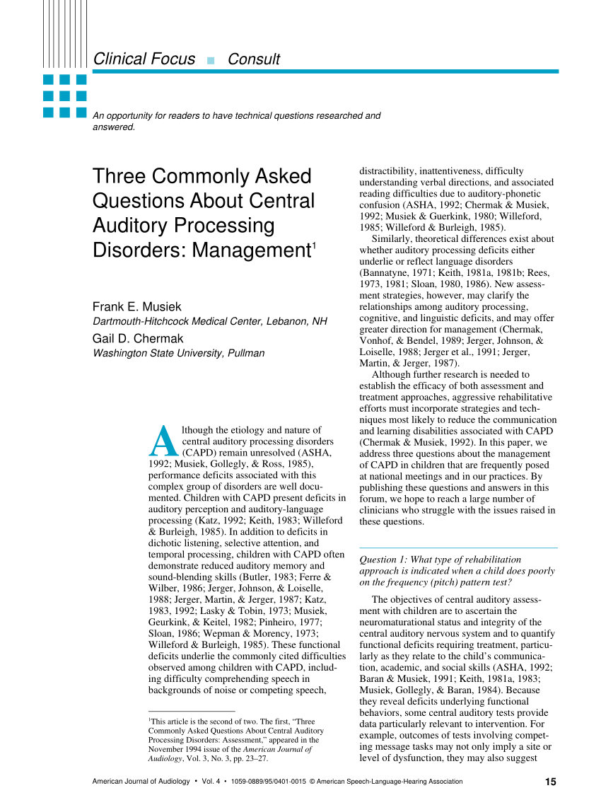 central auditory processing disorder in adults treatment