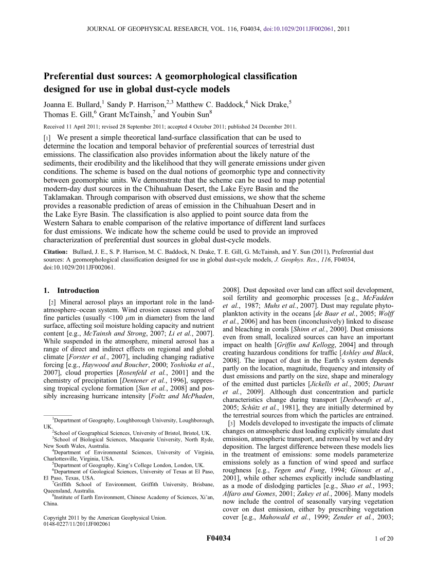 (PDF) Preferential dust sources: A geomorphological classification ...